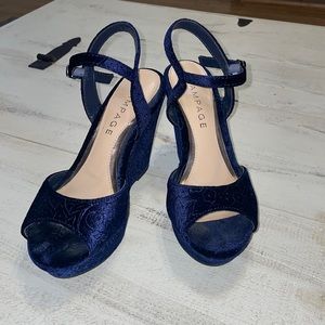 Rampage Navy Blue Platform Sandals